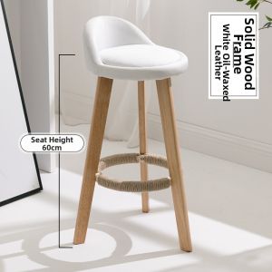 Rotating Solid Wood Bar Stool European Style