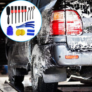 15PCS Car Cleaning Detailing Brush Tool Set  for Vents Gaps MaintenanceWheel Cleaner Brush Air Vent Cleaning Car Wash Sponge
