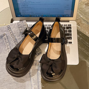 IELGY  loafers womens all-match simple bowknot japanese style round toe shoes