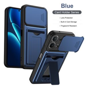 Slide Camera Lens Protector Phone Case Built-in Card Slot Holder Invisible Bracket Kickstand For vivo V70 S50 X300 Y31d