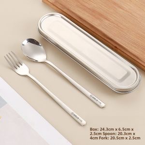 Portable 316 Stainless Steel Chopsticks Spoon Set 304 Dining Utensils Storage Box Student Exclusive Box for Outdoor Use