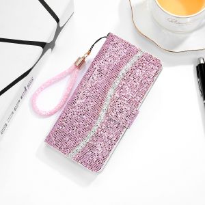 Shiny Sequin Phone Case for  6 7 8 plus X XR 11 12 13 pro Max 14 pro Max 15 15 pro Max 16 pro Max 17 pro Luxury Flap Style Leather Cover