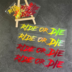 4PCS/1Sheet RIDE OR DIE Bicycle Stickers Funny DIY Road Bike Top Tube Frame Handlebars Motorcycle Helmet Waterproof Vinyl Decals