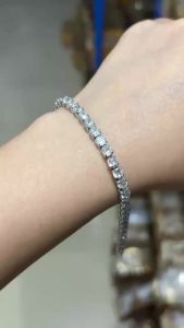 4mm Cubic Zirconia Tennis Bracelet Iced Out Chain Bracelets For Women Men Silver Color Men Bracelet CZ Chain Homme Jewelry