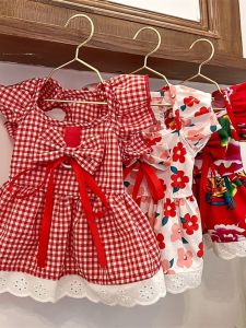 Princess Style Summer Thin Dog Dress for Cats And Bichon Dogs Outdoor Pulling Pet Clothes Casual Leisure Fashion Pet Skirt