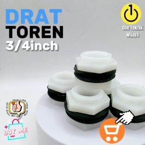 Mur Toren/Mur Tandon/Drat Toren 3/4 Inch Warna Putih Bahan HDPE