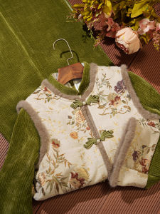 Elegant Green Long-Sleeve Qipao Dress Young Style Chinese New Style Casual Wear Womens Dress Vintage Style High Quality