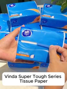 Vinda Ultra-Durable Soft Pack 3-Ply Facial Tissue Paper (100 Sheets per Pack 8 Packs) Household Napkins Paper Local Stock