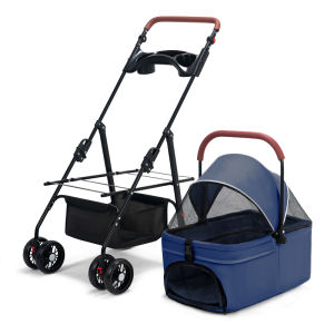 Folding Portable Pet Stroller Lightweight Detachable Basket for Small and Medium Dogs and Cats