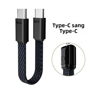 Cáp Sạc Nhanh 60W USB C Ngắn Kèm Móc Khóa Loại C To C Dành Cho iPhone 15/16 Samsung Xiaomi Sạc Dự Phòng Chất Liệu Bện