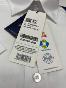 (1P0865)Áo sơ mi viettien trắng ngắn tay lai bầu (Regular )