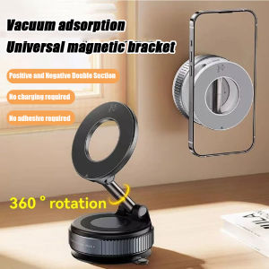 360° Rotation Adjustable Strong Magnetic Car Phone Holder Foldable Mount Foldable Phone Holder Vacuum Suction Cup Double-sided Magnetic Mobile Phone Holder Foldable Car Suction Holder