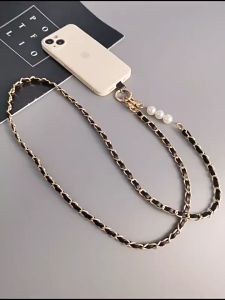 Mobile Phone Lanyard Long Crossbody Shoulder Strap Fashionable High-end Women's Pearl Pickup Chain Pendant Sturdy and Durable Suitable for All Phone Cases