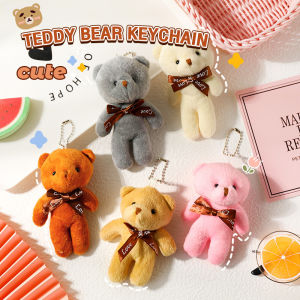 Masely 10 Colors Cartoon Bear Plush Teddy Bear Small Pendant Bear Toy Bag Pendant Desktop Decoration