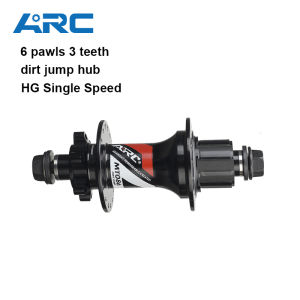 Arc | ARC Dirt Jump Hub Single Speed 6 Pawls 3 Teeth Bicycle Hub 32 Holes Aluminum Alloy Bearing Hub 135mm Disc Brake BMX Bike Hub