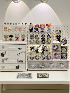 Pop Mart Display Box Small Pain Cabinet Blind Box Cute Grain Bar Rice Hand-Made Display Stand Acrylic Storage Box