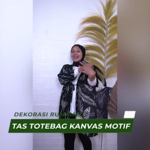 BAYAR DITEMPAT - tote bag wanita resleting aesthetic totebag kekinian 2021 kanvas korea import premium suplier tote bag jogja grosir - motif FLORAL HITAM