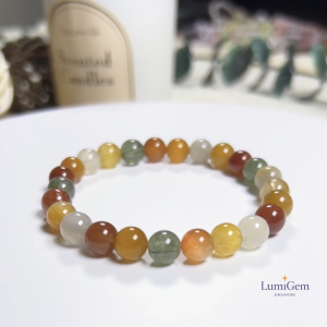 [SG] LumiGem Natural Premium Rainbow Rabbit Hair Crystal Bracelet Ice-Clear Rutilated Quartz