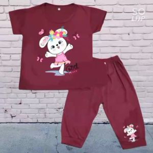 Setelan Baju Anak Perempuan Usia 1-8 Tahun Lengan Pendek