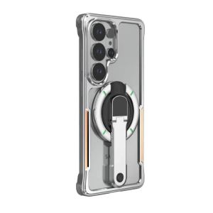 Aluminum Armor Metal Bumper Phone Case For Samsung S26 UltraBorderless Design for Heat Dissipation With Magnetic Bracket Cover