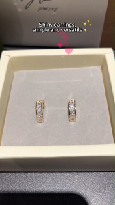 Viv Bea Fashion Titanium Rhinestone Hoop Earrings Womens Earrings Anti-fade Accessories Womens Accessories Birthday Valentines Day Gift Holiday Gifts With Box