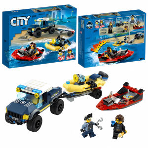 Elite Police Fast Boat 60272 Series Catching Speedboat Suitable for Lego Toys Children New 2024 High Quality Plastic Model Boats