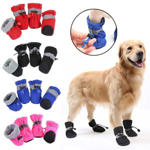 4Pcs/Set Pet Shoes Dog Shoes Puppy Shoes Waterproof Shoes Anti Slip Dog Shoes