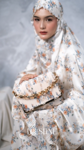 DILSHINE - Mukena Dewasa 2in1 Motif Foil Silk Naurelle Series