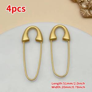 4/6/10pcs 51x20mm Golden Metal Safety Pin Heavy Duty With Hole For Brooch Jewelry Crafts Clothing Accessories Pins Pincushions