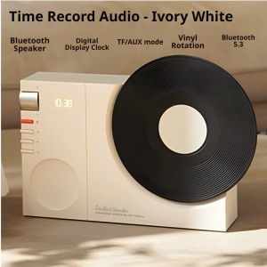 Mini Retro Bluetooth 5.3 Speaker with AUX Playback Wireless Hifi Retro Film Sound Music Box with Clock Display Support TF Card