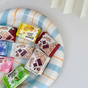 3D Chocolate Bar Eraser Cute Food Eraser Novelty School Stationery Student Reward Birthday Party Gift Kids Pencil Eraser