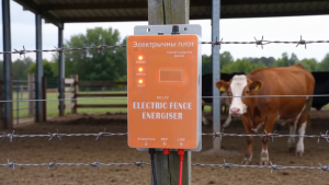 KKmoon Electric Fence Animals Fence Energiser High Power Pulse Adjustable for Poultry Farm