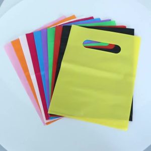 10pcs 15x20cm Plastic Shopping Bags Solid Color Gift Bags for Small Business Boutique Retail Trade Show Events Party Pouches Bag