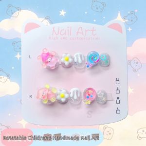 Child-friendly Rotatable Handmade Colorful Dopamine Nails