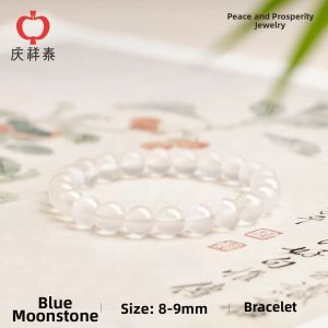 QINGXIANGTAI | Natural Moonlight Sri Lanka Grey Cats Eye Quartz Hand Chain