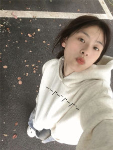 Pure Cotton American Retro Hoodie Womens Autumn Fashion Loose Outerwear Comfortable Fit Long Sleeve Printed Kangaroo Pocket