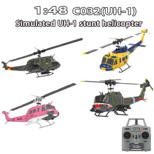 ST [จัดส่งรวดเร็ว] C032ใหม่ (Uh-1) 6ch Aileron เฮลิคอปเตอร์ผาดโผนแบบย้อนกลับฟรีของขวัญของเล่นโมเดลเครื่องบินควบคุมจากระยะไกล