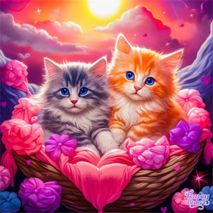 HUACAN Diamond Art Cat Animal Handicrafts Rhinestones Full Square Round Drill Diamond Mosaic Flower Painting