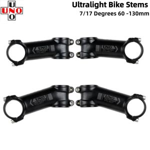 UNO 7/17 Degrees Ultralight Bike Stems MTB Mountain Road Bicycle Stem 31.8*60 -130mm Bicycle Parts