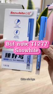 Bút Bi Mực Nước Liền Thân T1277 Ngòi 0.5mm Snowhite - Dành Cho Văn Phòng Học Sinh Sinh Viên