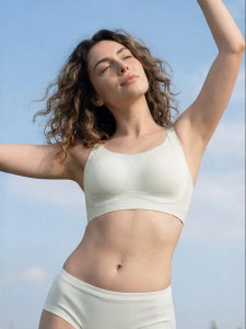 Light Pink Cooling Soft Support Bra Summer Lightweight