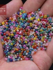 DIY Handmade Glass Beads 3MM วัสดุตกแต่งผม สร้อยข้อมือ แหวน ลูกปัด ลูกปัดกระจกหลากสีสัน วัสดุอื่นๆ สำหรับทำเครื่องประดับ
