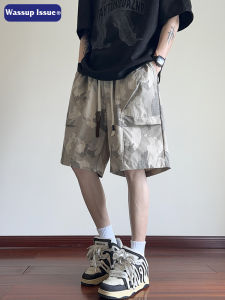 WASSUP ISSUE American Style Camouflage Workwear Shorts Mens Summer Thin Straight Leg Wide Leg Sports Five-Quarter Pants