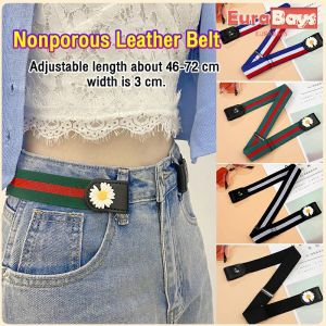 N.K. Fashion Nonporous Square Buckle Versatile Wild Leather Belt Canvas Material Invisible