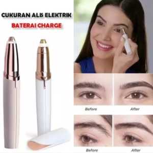 Alat Cukur Alis Elektrik Mini / Eyebrow Trimmer Portable Gratis kabel Charger USB & Sikat Cukuran Alis