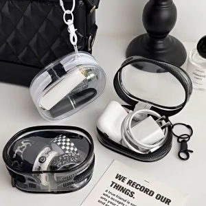 Masterbag - Dompet Mini Penyimpanan Kabel Charger Headset Pouch Travel Transparan Portable Mini Bag