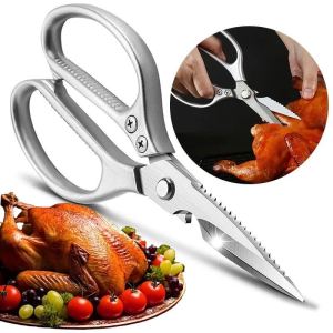 Stainless Steel Kitchen Scissors Multi-Purpose Chicken Bone Scissors Professional Heavy Duty Stainless Steel Cutter for Cutting Chicken Bones Meat Fish