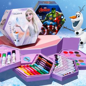 Kids Marvel Colouring Set [46pcs Stationery Gift Box ] Colour Pencil Art Alat Tulis Sekolah 🍭 Warna Pensil Lukisan Kanak