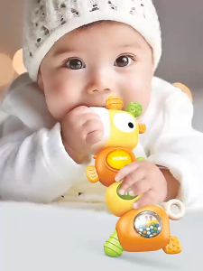 🦒【NEW】AKIKO Baby Giraffe Rattle Teether Toy with Music and Light Shake Newborn Early Education Toys Mainan Bayi长颈鹿婴儿摇铃玩具
