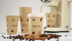 12oz Disposable Kraft Paper Cups Bamboo Pulp Paper Cup with Lids For Beverages Parties Picnics Camping Juice Eco-Friendly Takeaway Household Drinking Cups 25pcs